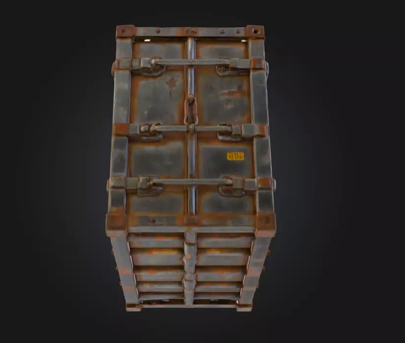 Rusty Storage Unit Low-poly 3D model_11