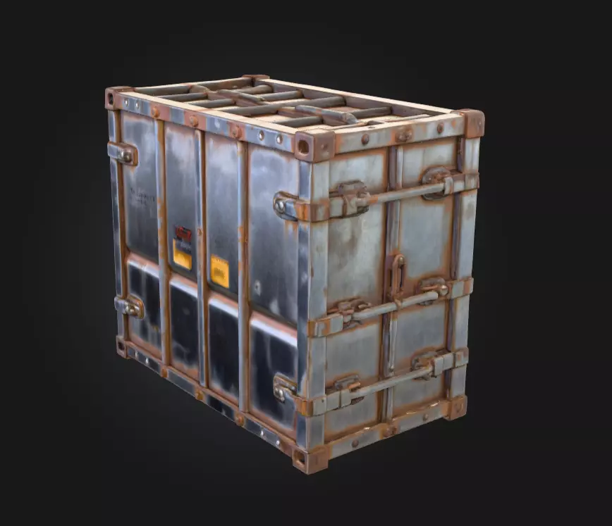 Rusty Storage Unit Low-poly 3D model_0