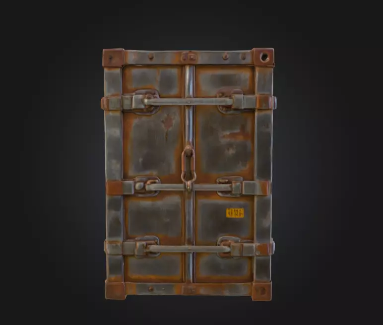 Rusty Storage Unit Low-poly 3D model_4
