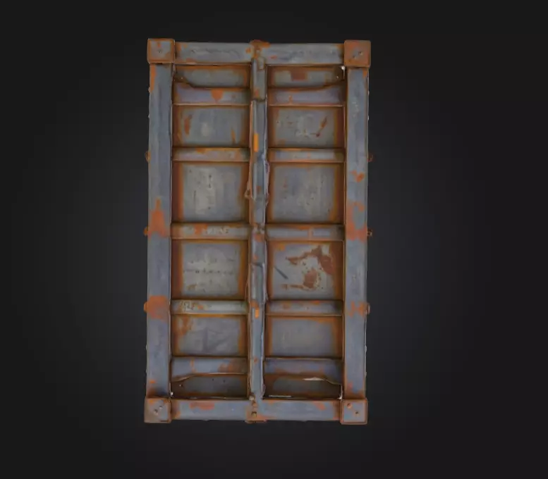Rusty Storage Unit Low-poly 3D model_10