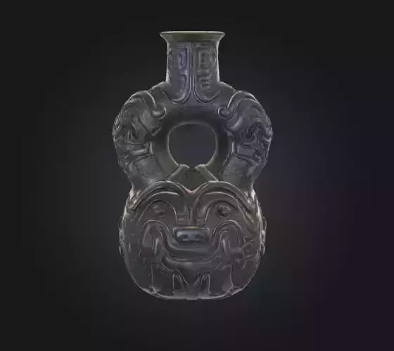 Ancient Bronze Vessel Low-poly 3D model