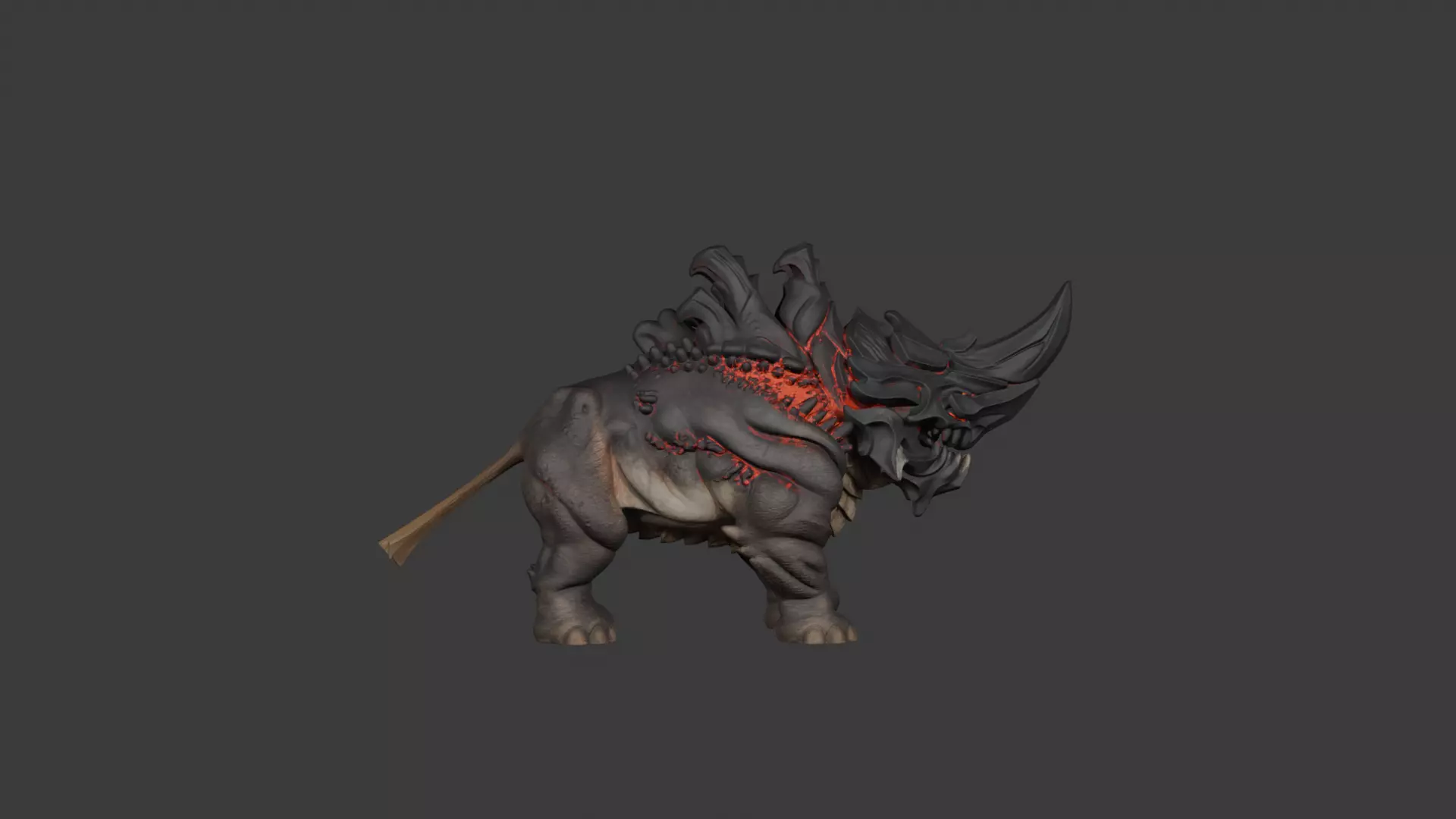 Monster Rhino Creature 3D Model  3D model_2