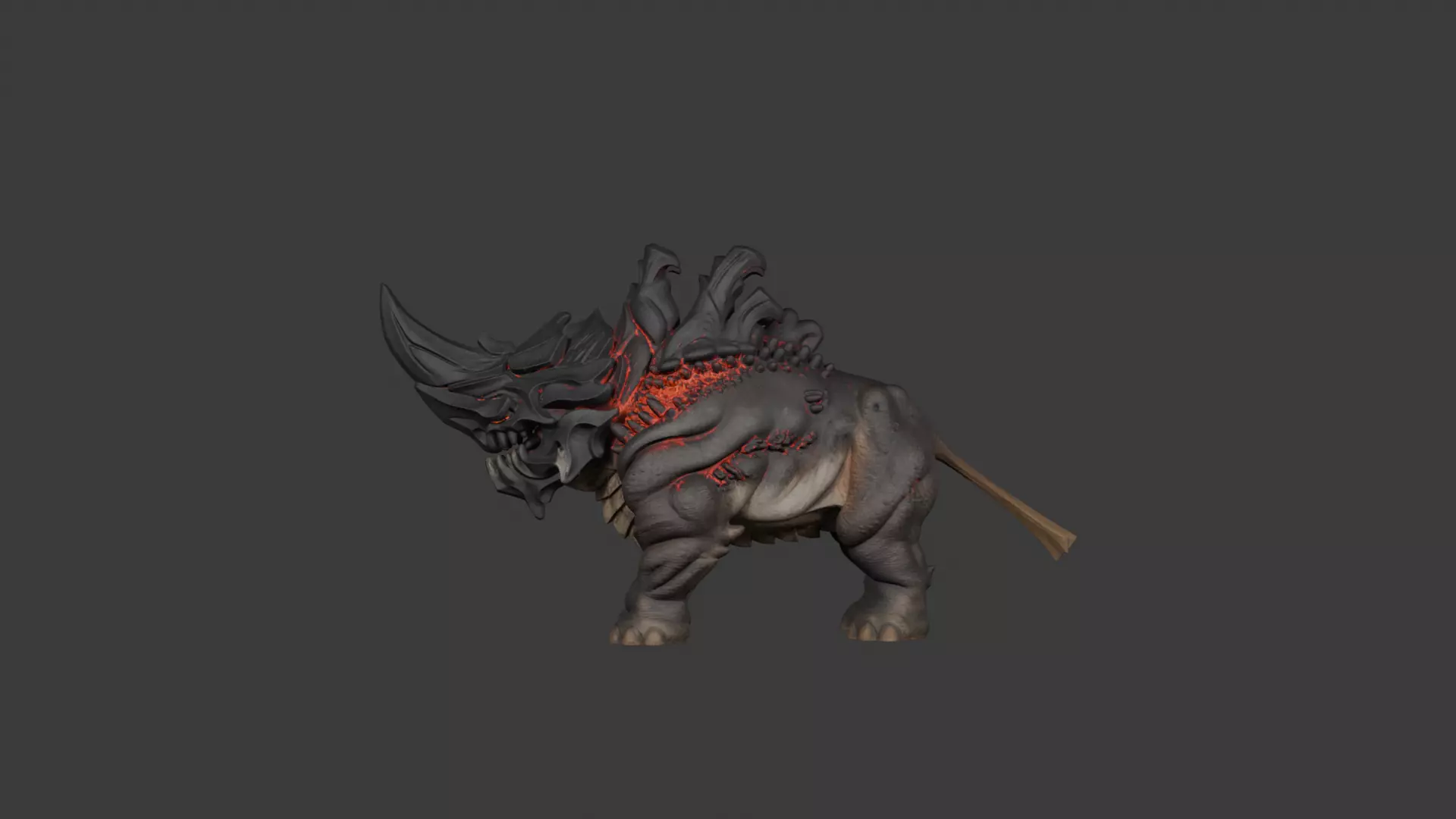 Monster Rhino Creature 3D Model  3D model_0