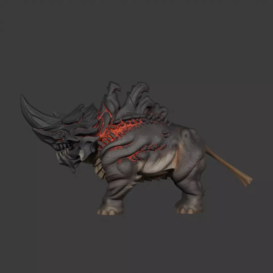 Monster Rhino Creature 3D Model  3D model_3