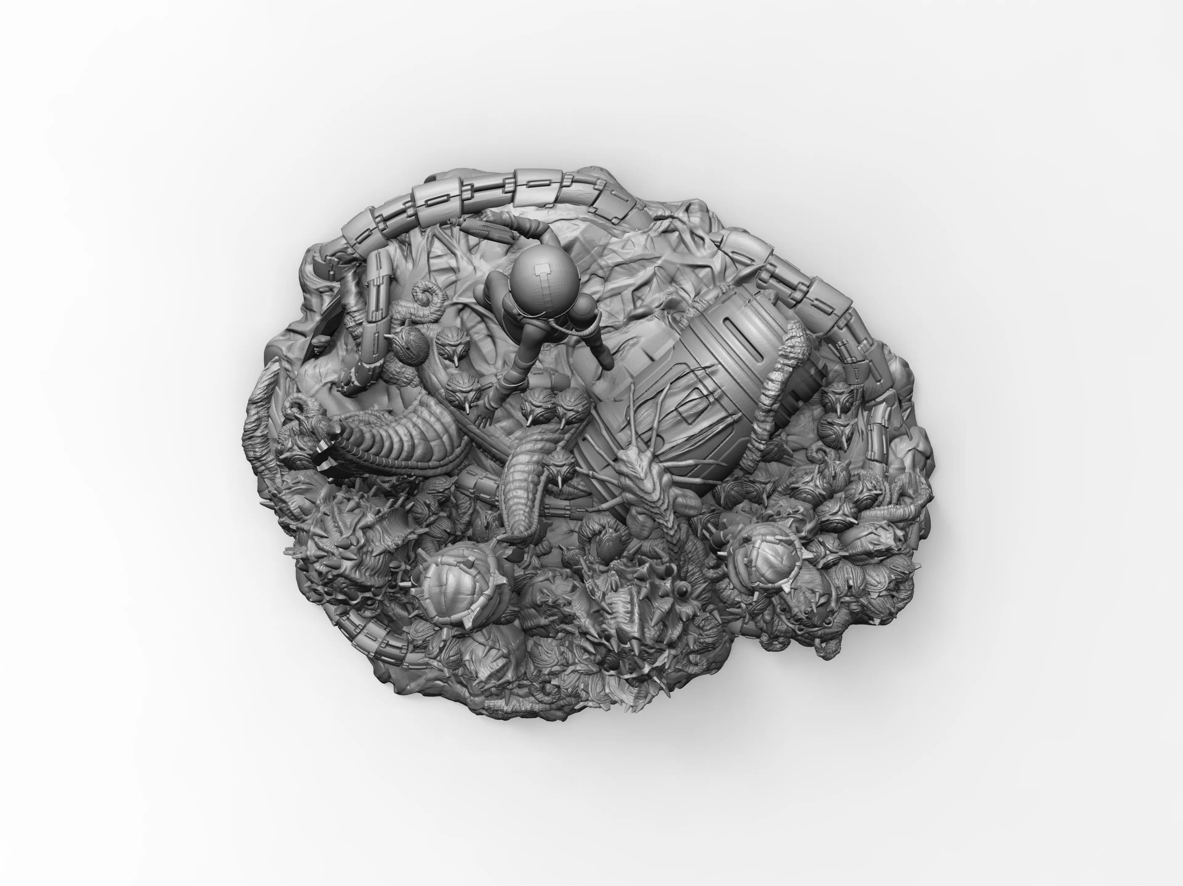 Beautiful Space Alien Girl on Wild Planet Sci-Fi Miniature 3D print model_5