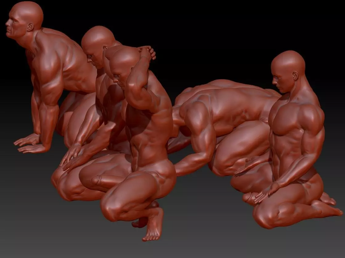 slave men 3D print model_1