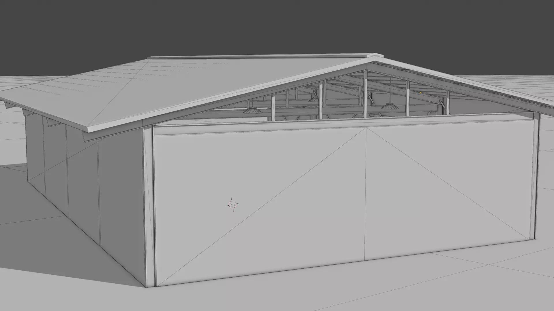 Industrial Hangar Warehouse Low-poly 3D model_7