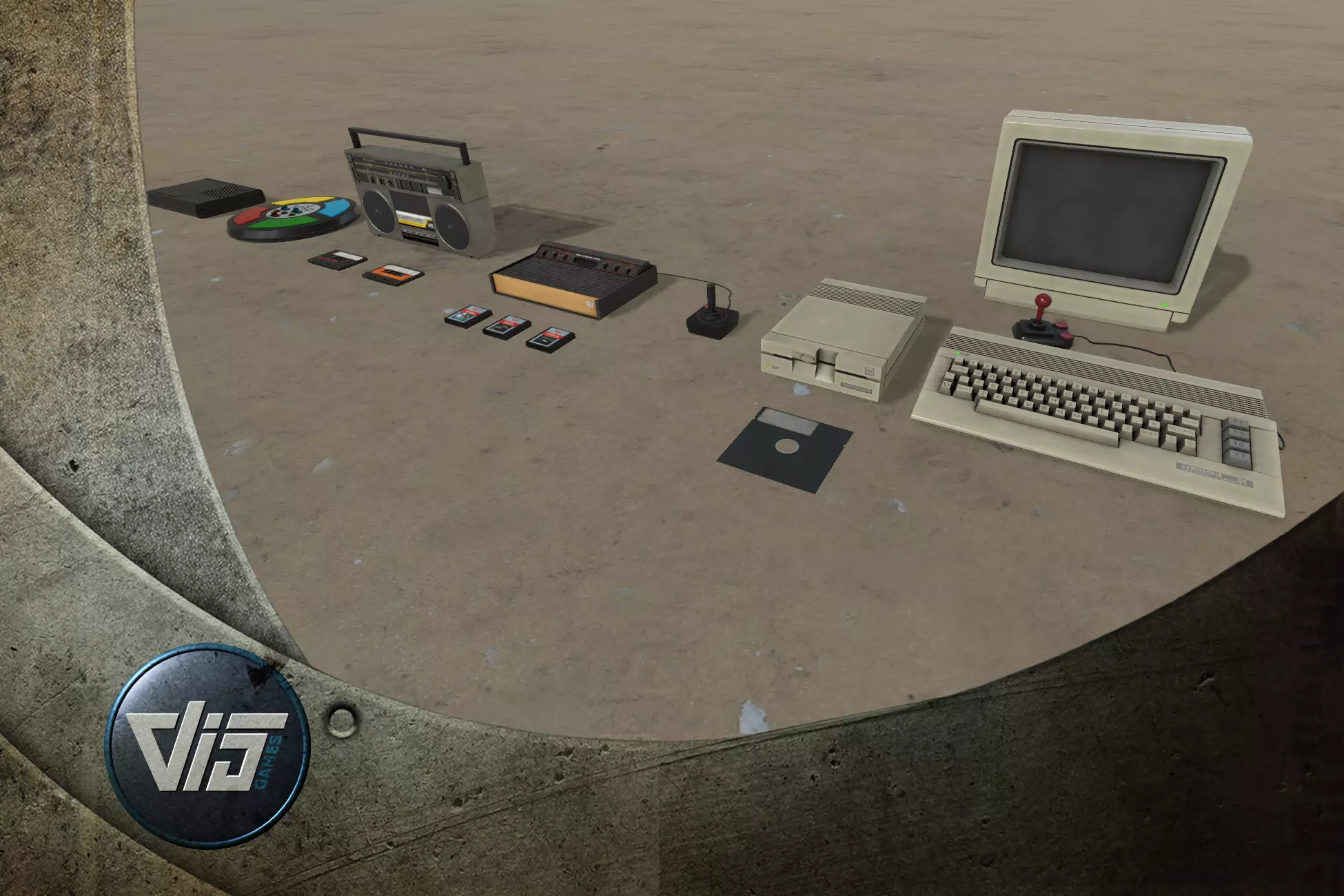 Retro Entertainment Electronics Collection PBR Low-poly 3D model