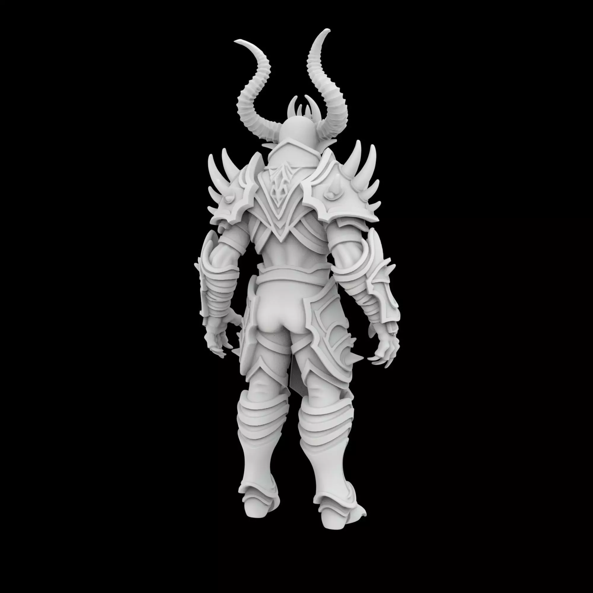 Demon Lord with Horned Crown 3D Printable Model 3D print model_4