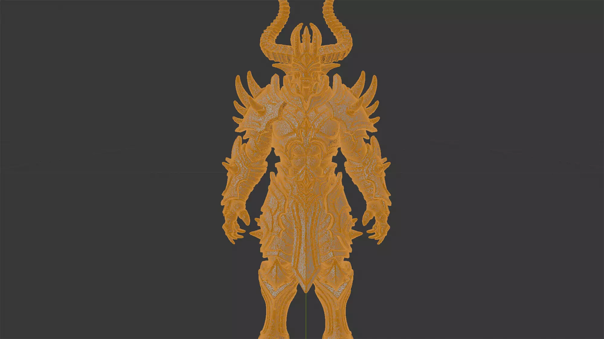 Demon Lord with Horned Crown 3D Printable Model 3D print model_7