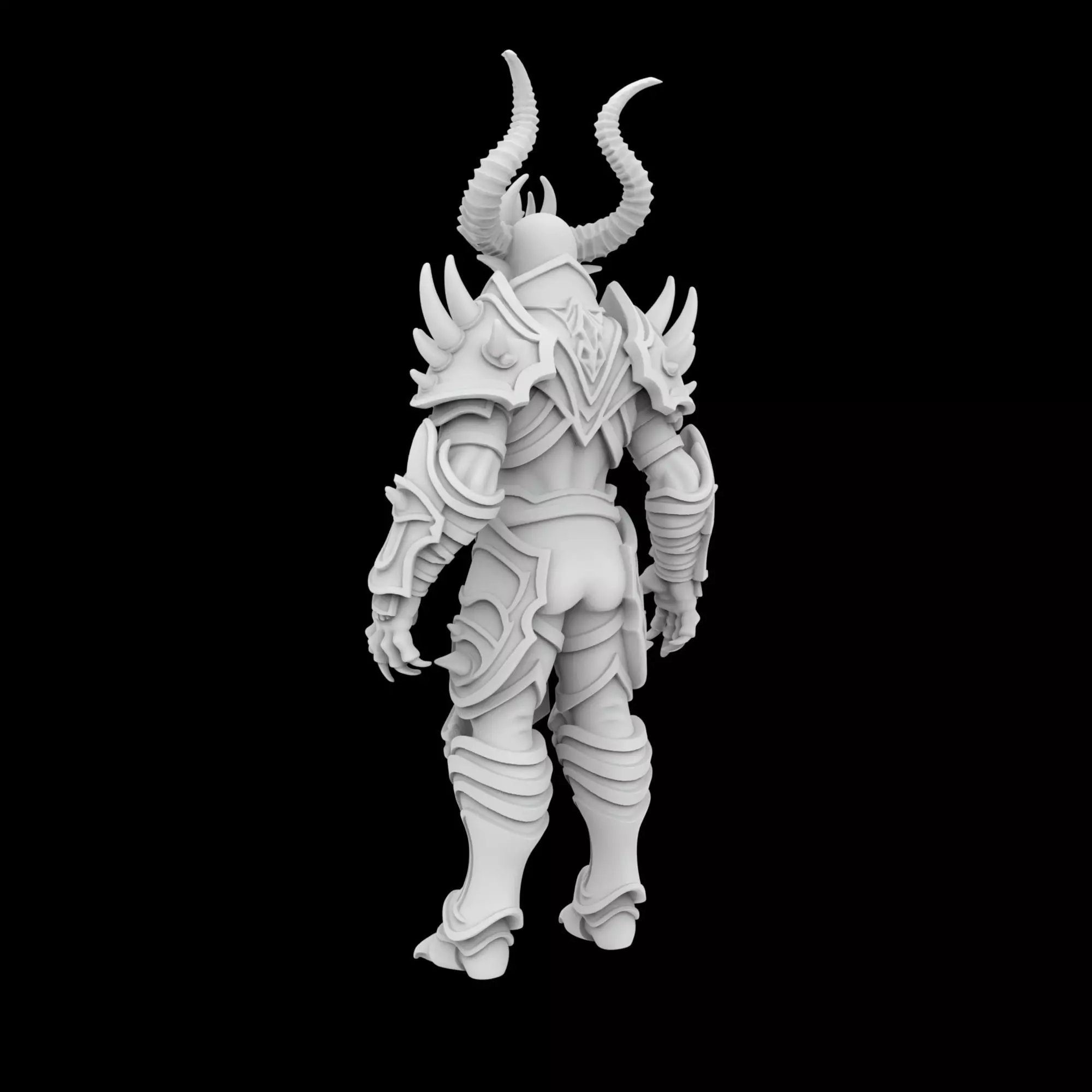 Demon Lord with Horned Crown 3D Printable Model 3D print model_3