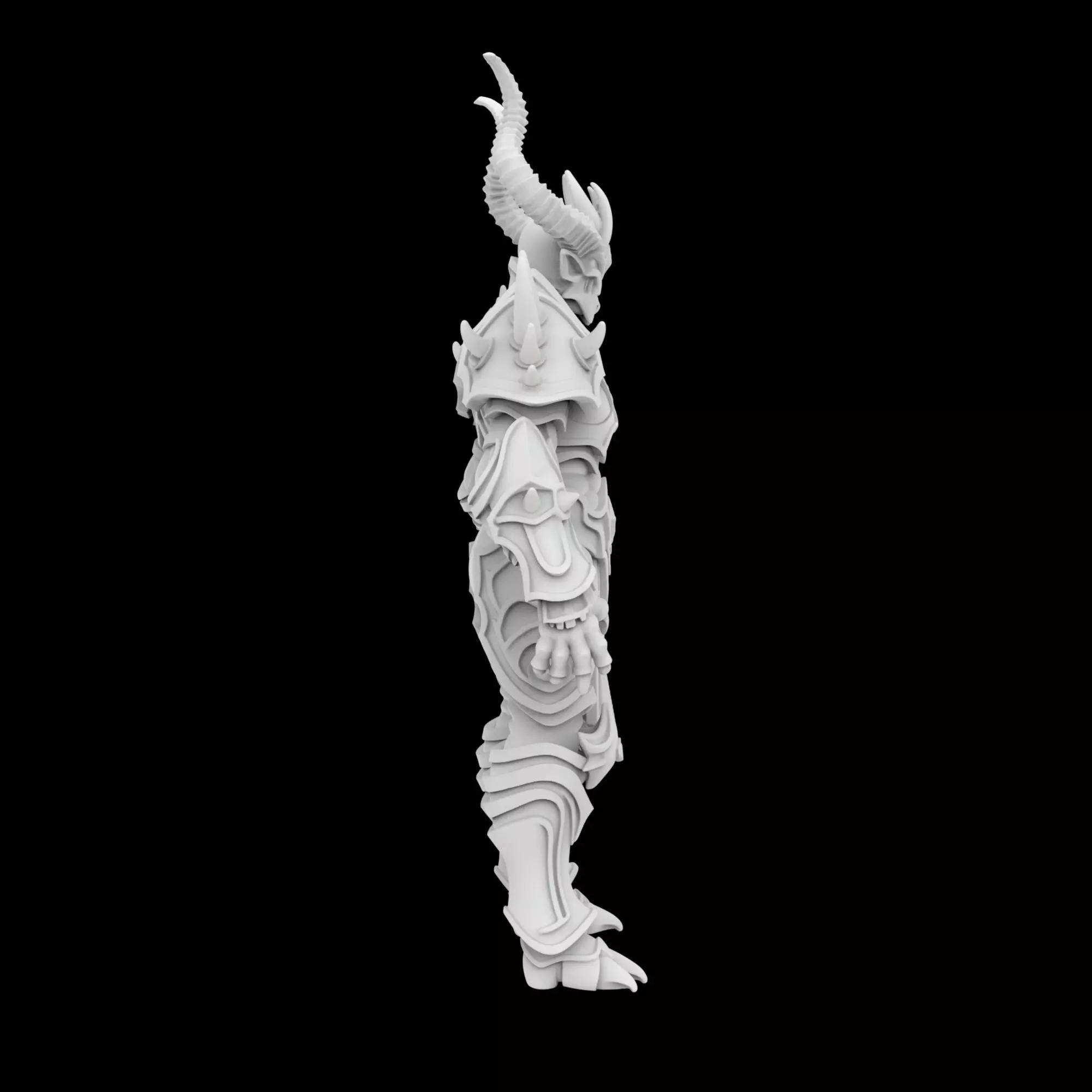 Demon Lord with Horned Crown 3D Printable Model 3D print model_5