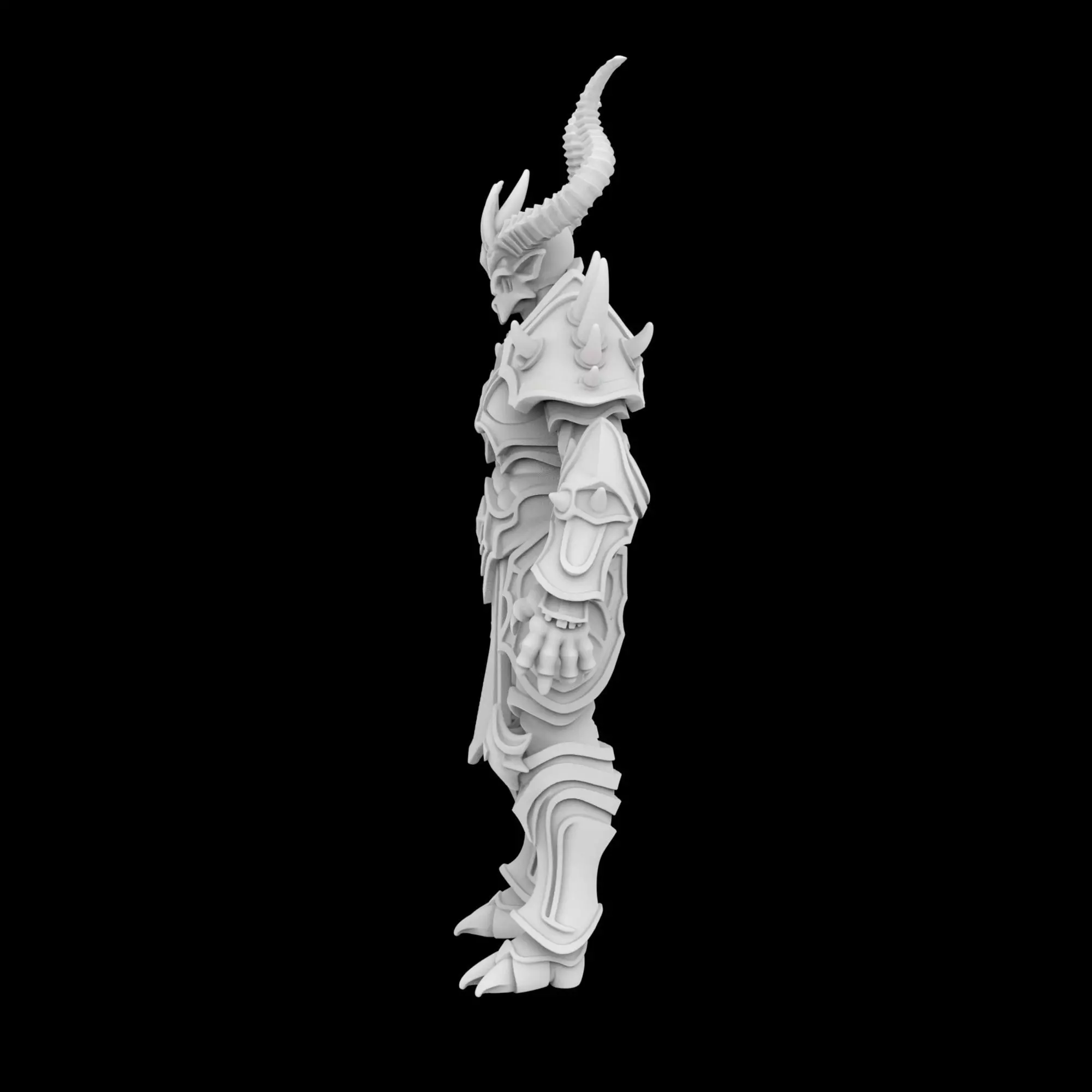 Demon Lord with Horned Crown 3D Printable Model 3D print model_2