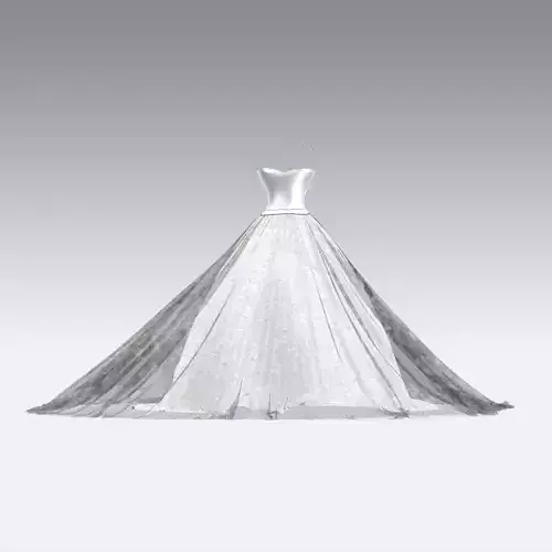 dress weddimg heart neckline Low-poly 3D model