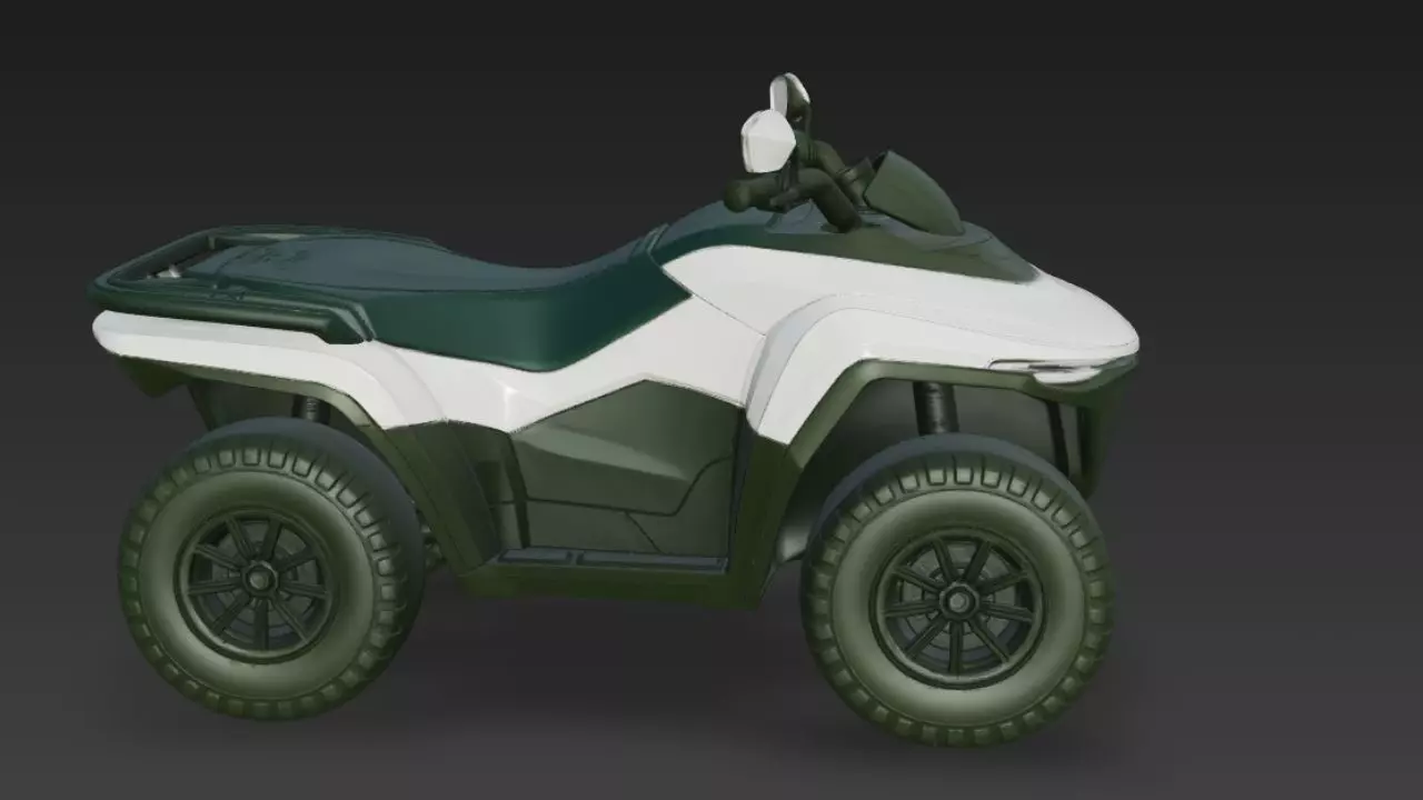Realistic ATV Quad Bike 3D Model Game Ready 3D model_2