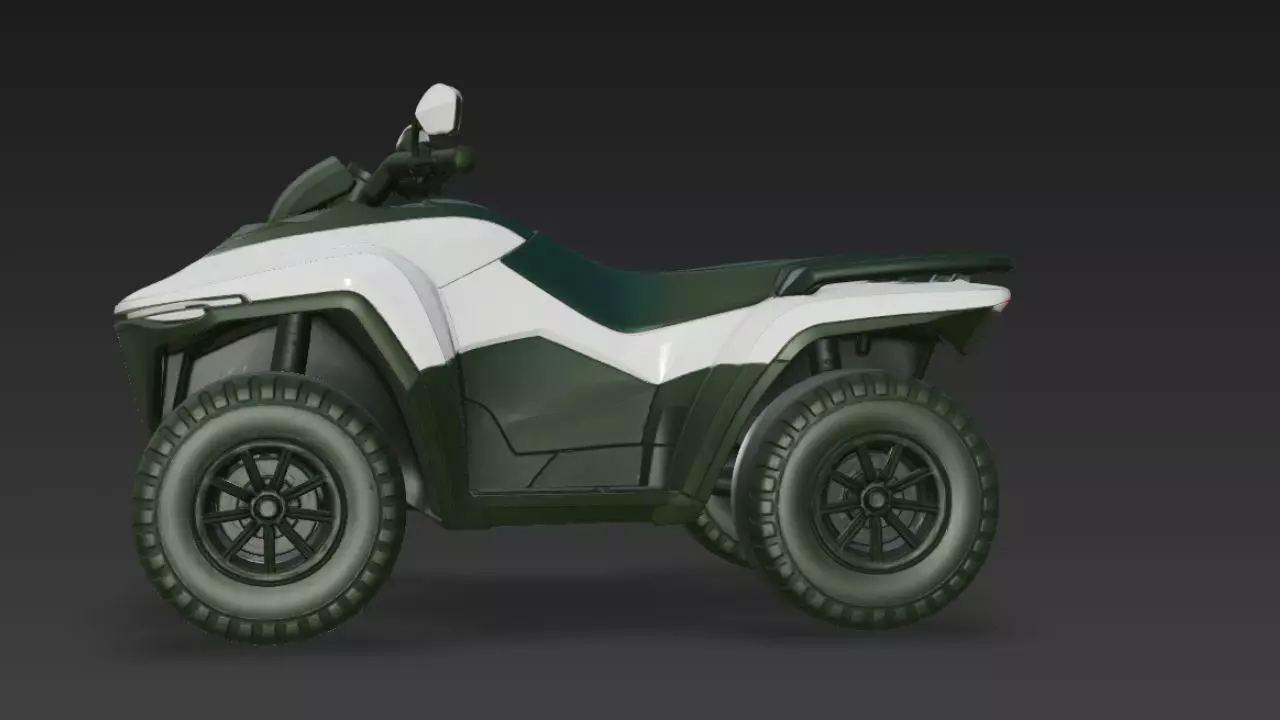 Realistic ATV Quad Bike 3D Model Game Ready 3D model_4