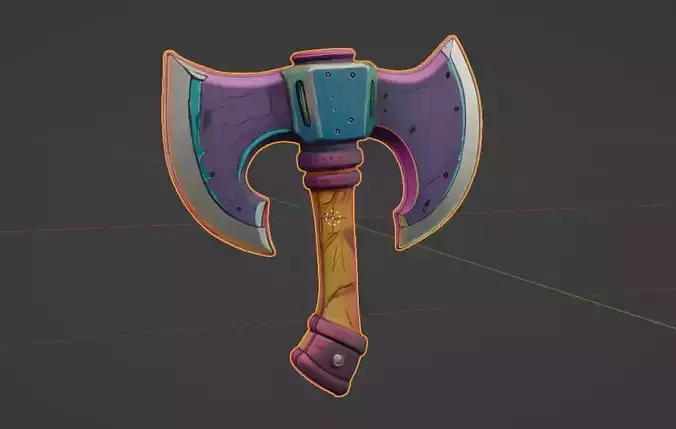 Stylized Axe Video Game Looks 3D model