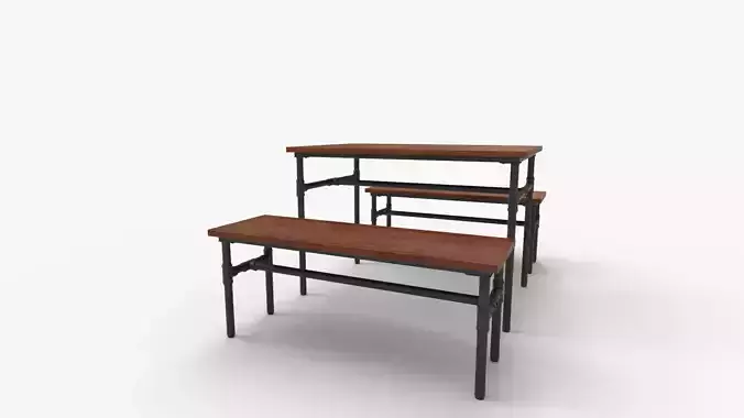 Julian Bowen Carnegie Dining Table 3D model 5