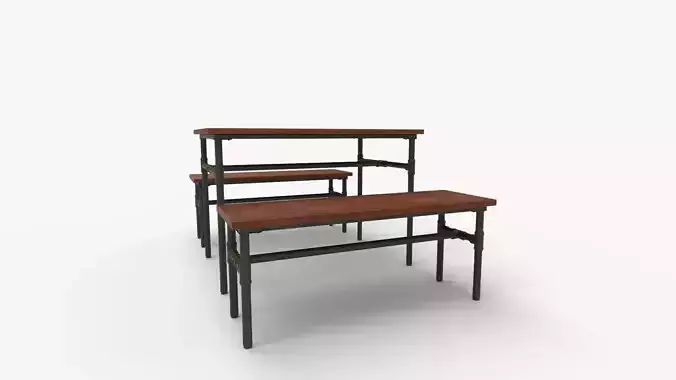 Julian Bowen Carnegie Dining Table 3D model 6