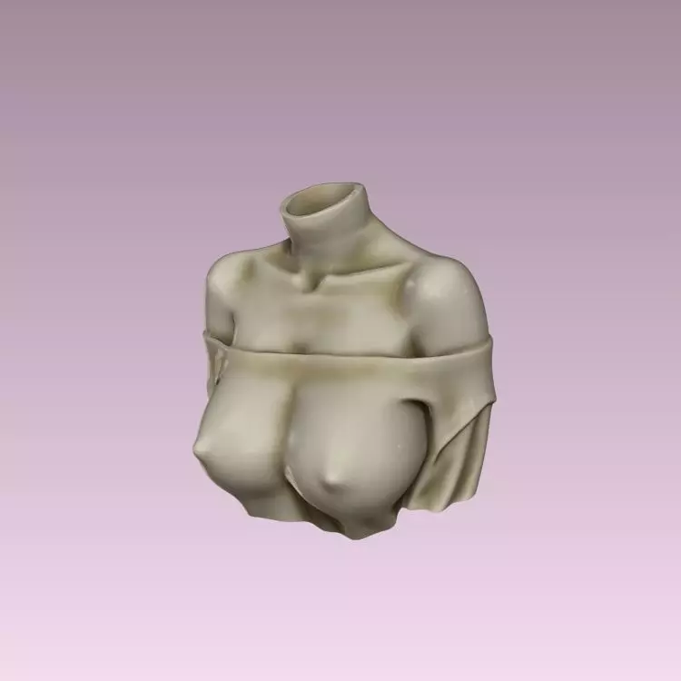 woman bust Planter 3D print model_2
