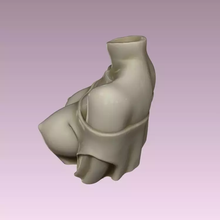 woman bust Planter 3D print model_3
