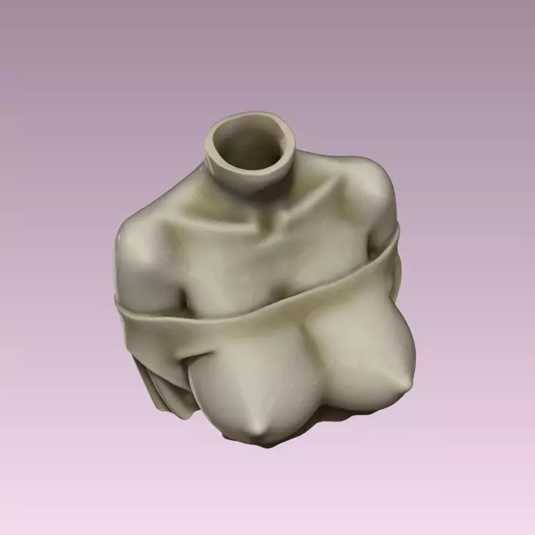 woman bust Planter 3D print model_5