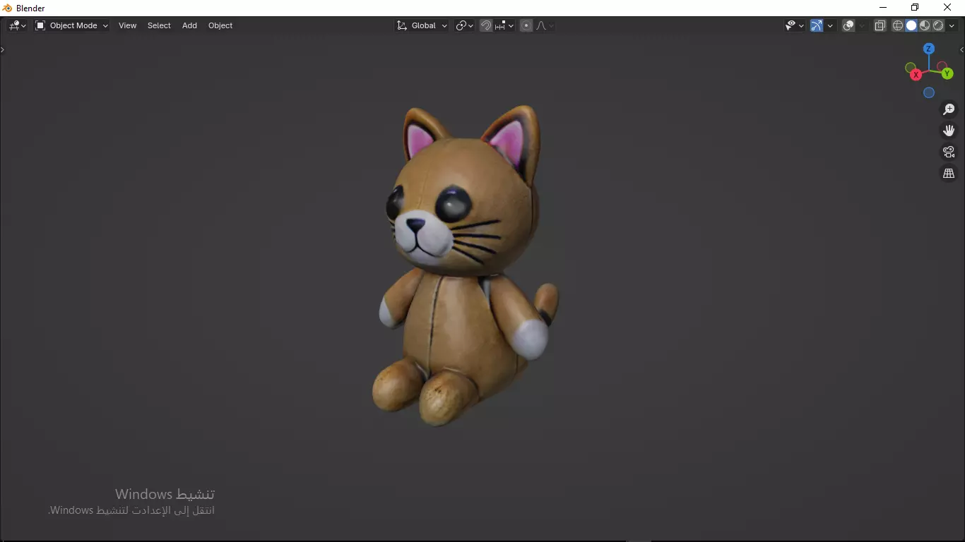 Cat Tedy Bear Toy Low-poly 3D model_13