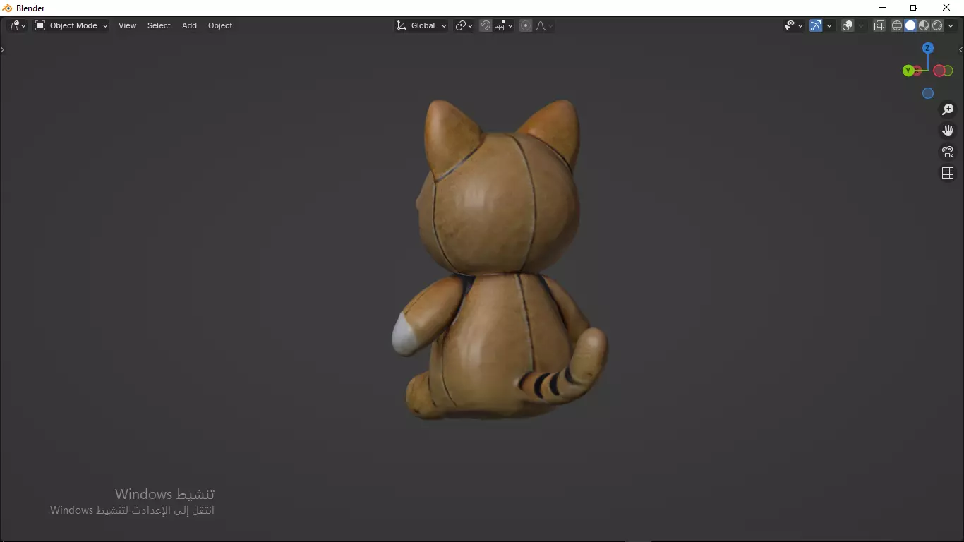 Cat Tedy Bear Toy Low-poly 3D model_3