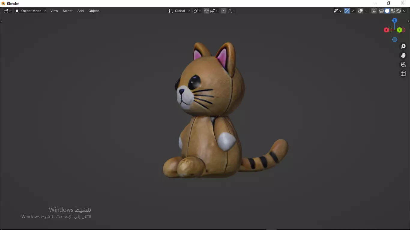 Cat Tedy Bear Toy Low-poly 3D model_8