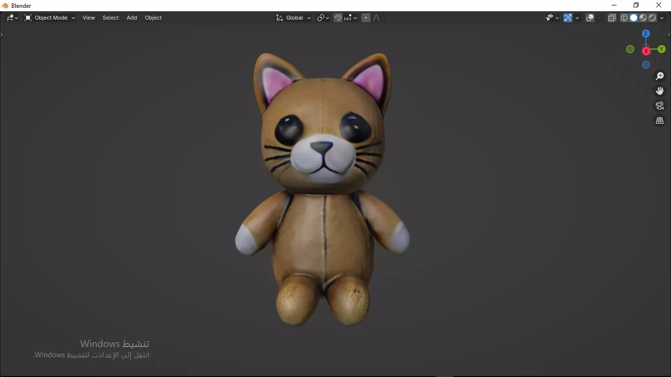 Cat Tedy Bear Toy Low-poly 3D model_14