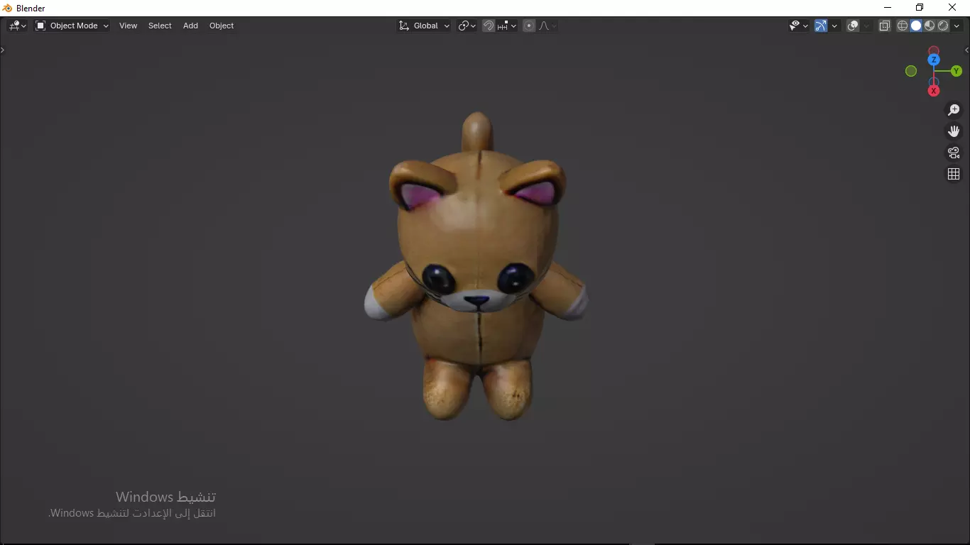 Cat Tedy Bear Toy Low-poly 3D model_4
