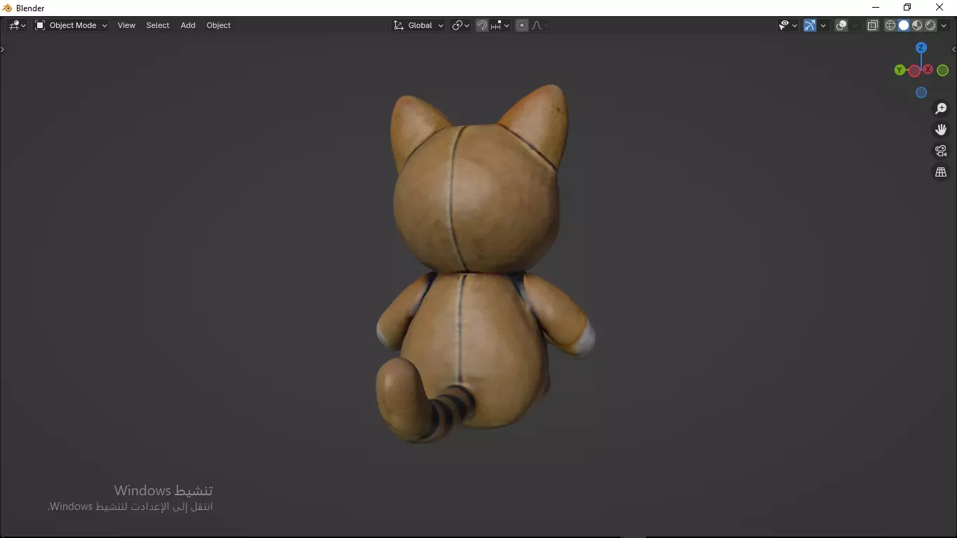 Cat Tedy Bear Toy Low-poly 3D model_9