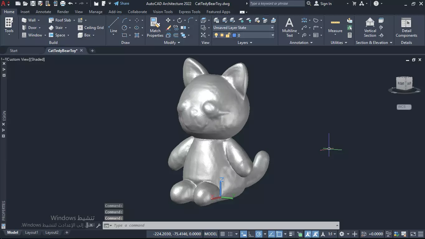 Cat Tedy Bear Toy Low-poly 3D model_34