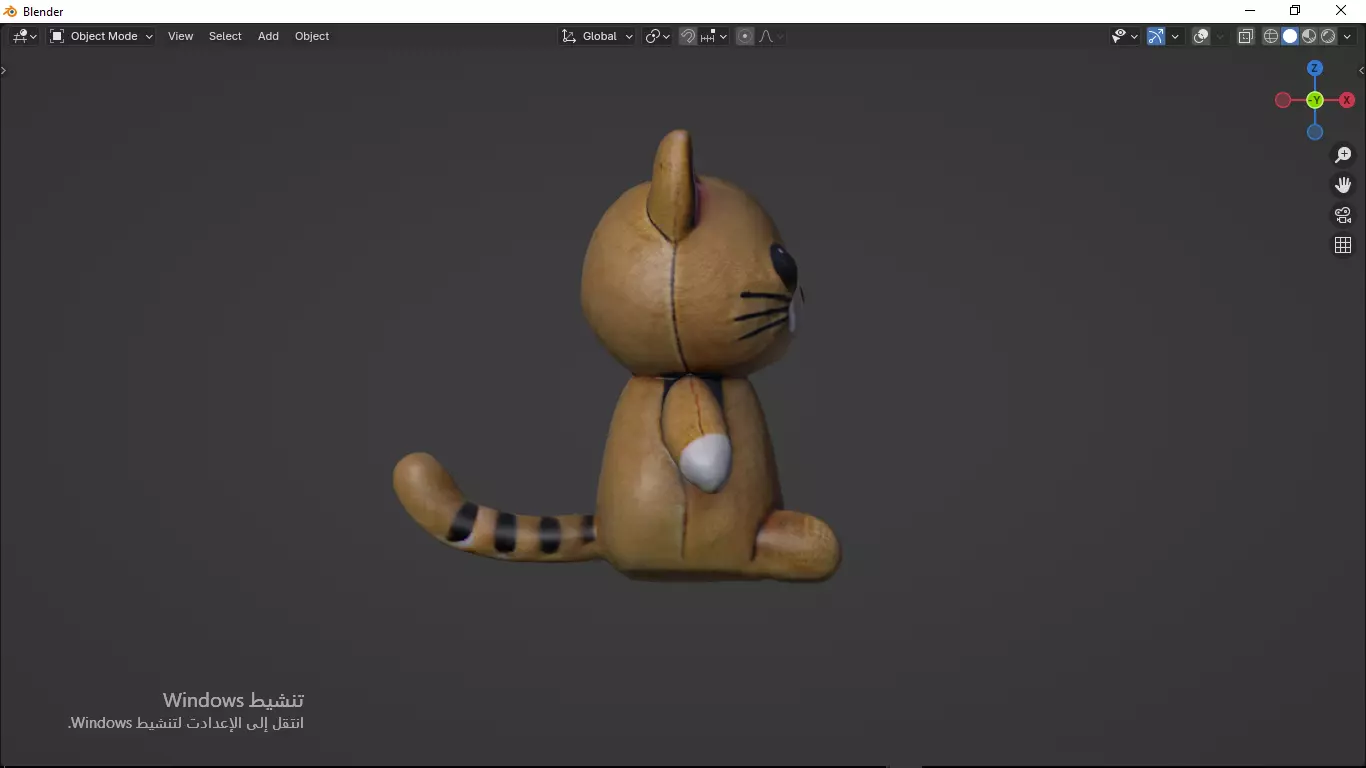 Cat Tedy Bear Toy Low-poly 3D model_2