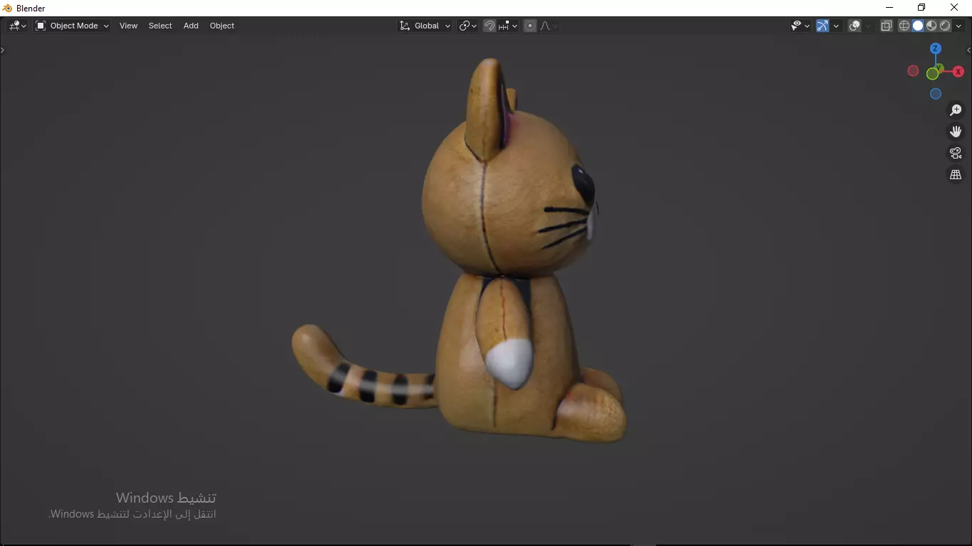 Cat Tedy Bear Toy Low-poly 3D model_1