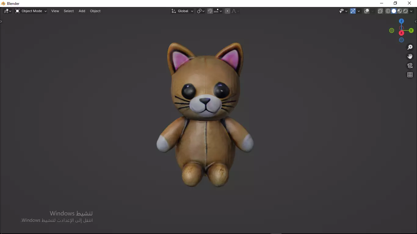 Cat Tedy Bear Toy Low-poly 3D model_12