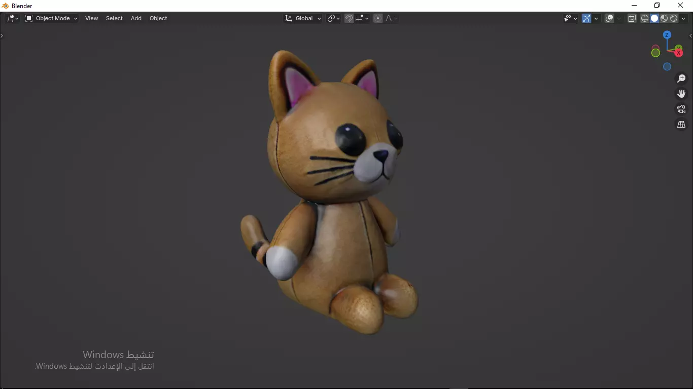 Cat Tedy Bear Toy Low-poly 3D model_5