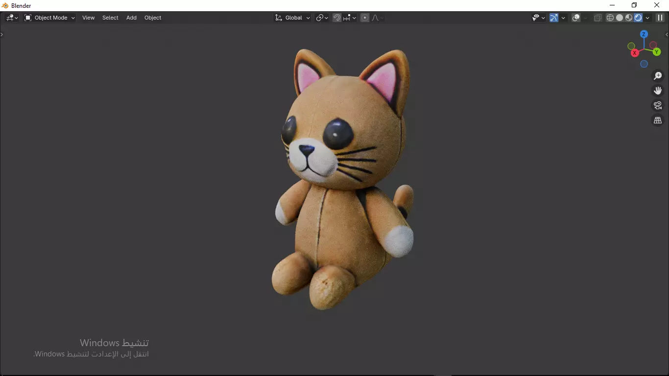 Cat Tedy Bear Toy Low-poly 3D model_21