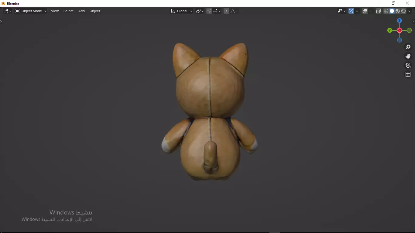 Cat Tedy Bear Toy Low-poly 3D model_7
