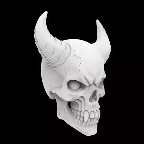 Demon Skull with Glowing Eyes 3D Printable Model