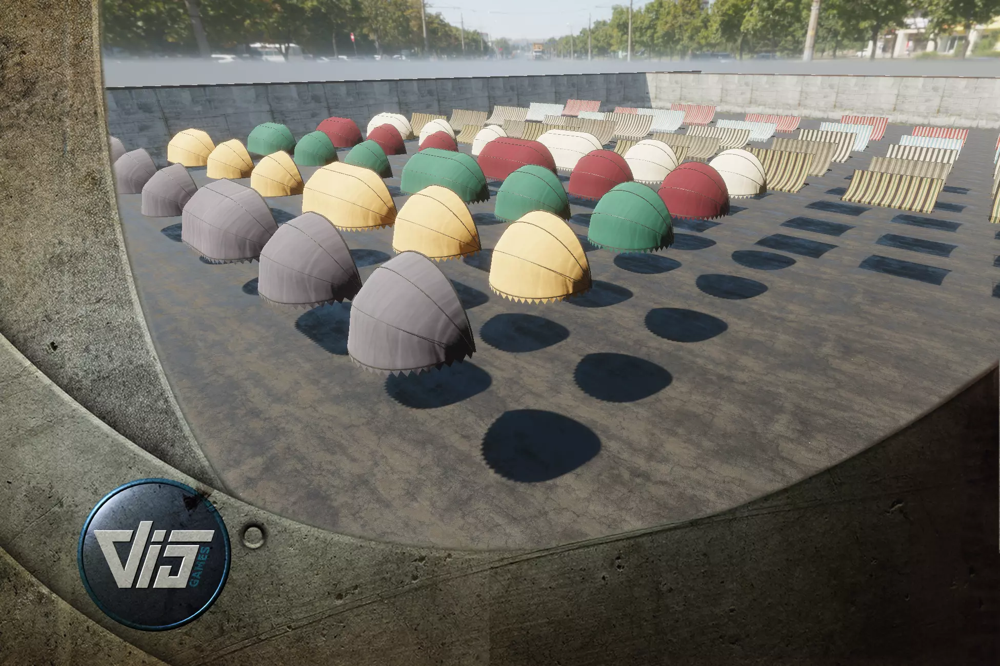 Shop Awnings PBR Low-poly 3D model