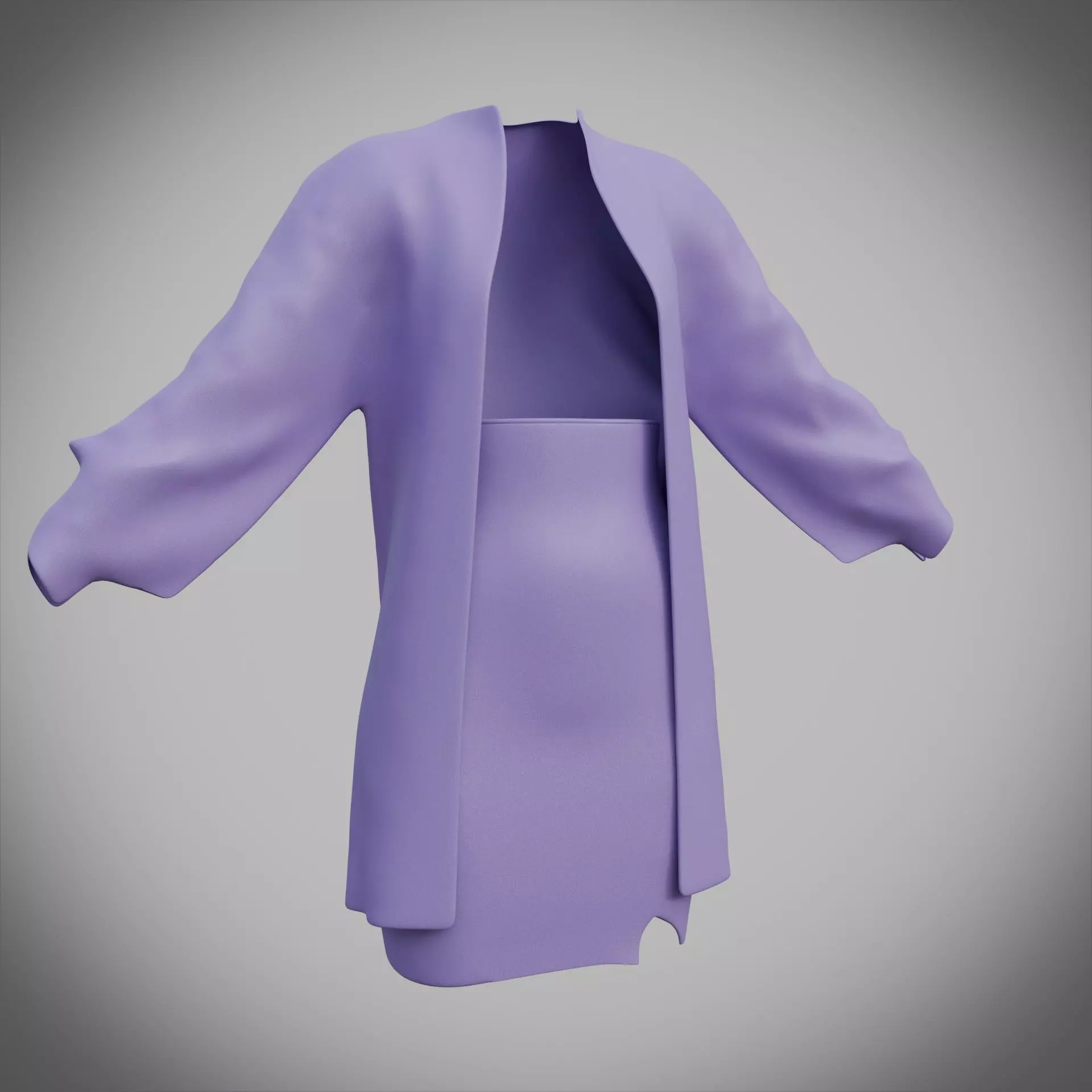 3D Female Apparel - Short skirt and Jacket Low-poly 3D model_3