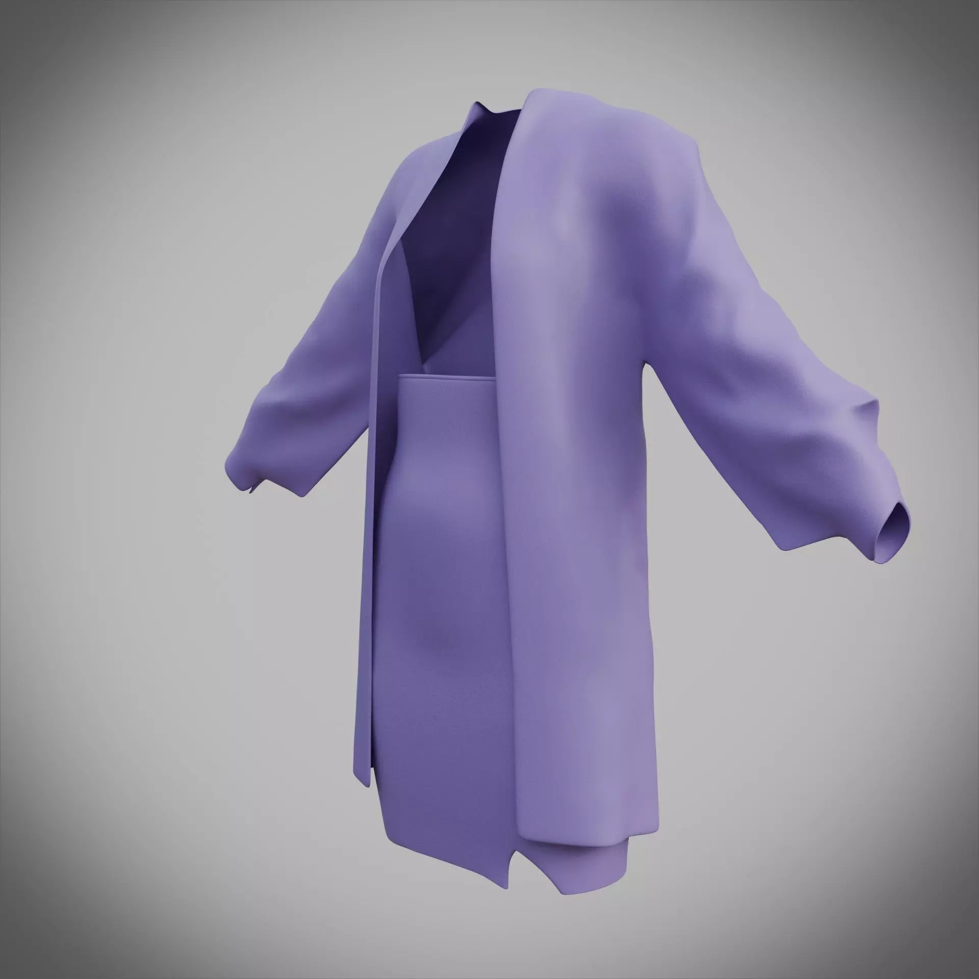 3D Female Apparel - Short skirt and Jacket Low-poly 3D model_15