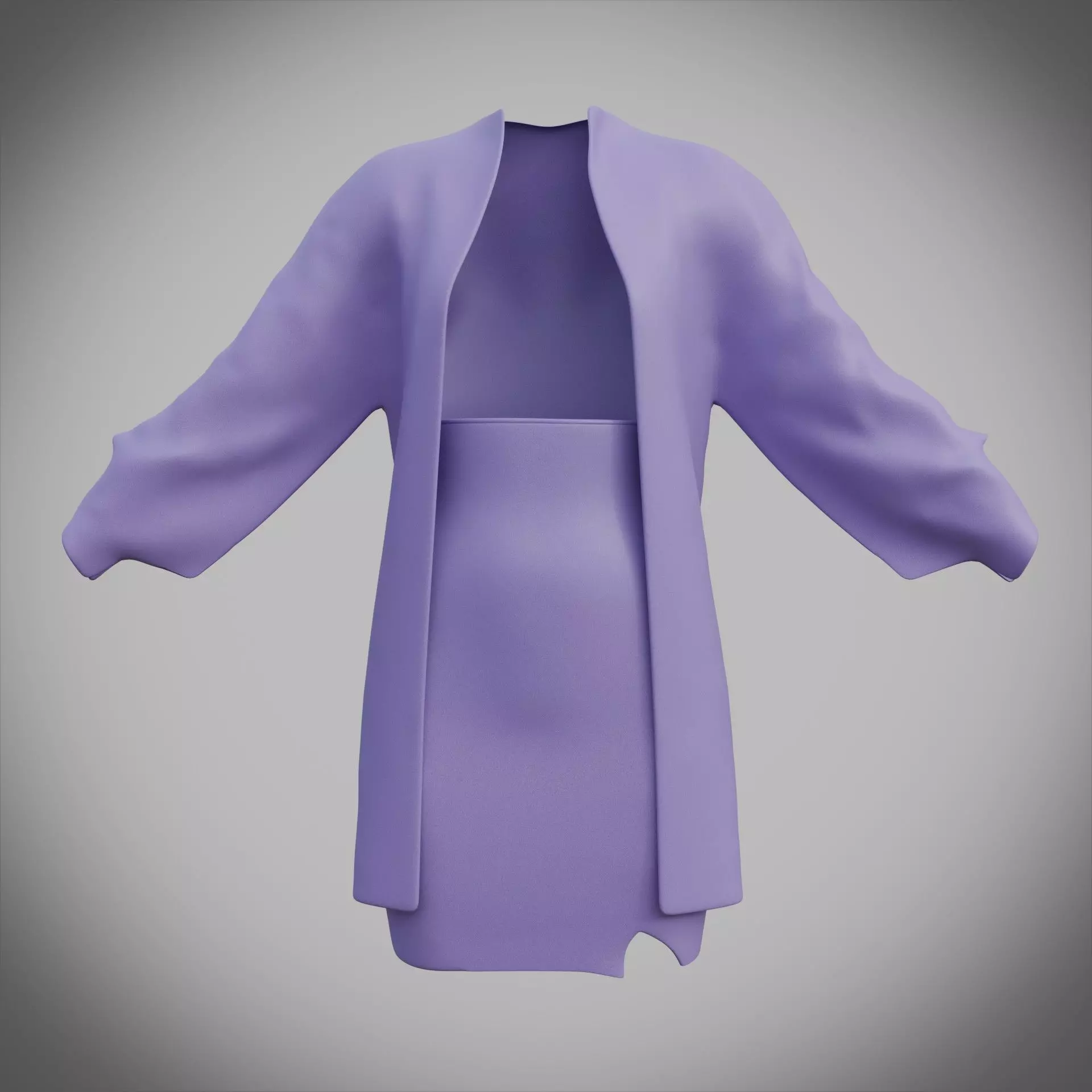 3D Female Apparel - Short skirt and Jacket Low-poly 3D model_0