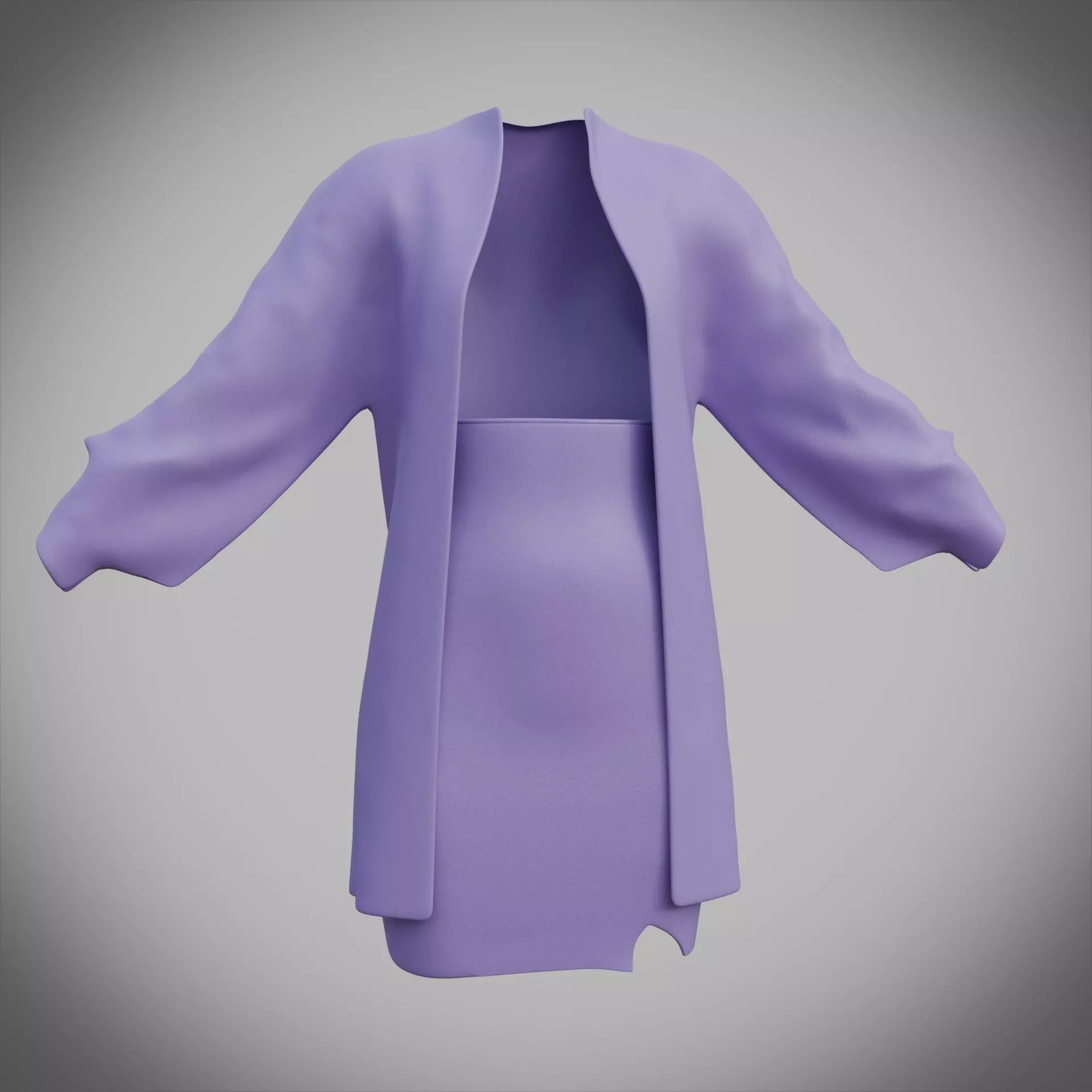 3D Female Apparel - Short skirt and Jacket Low-poly 3D model_2
