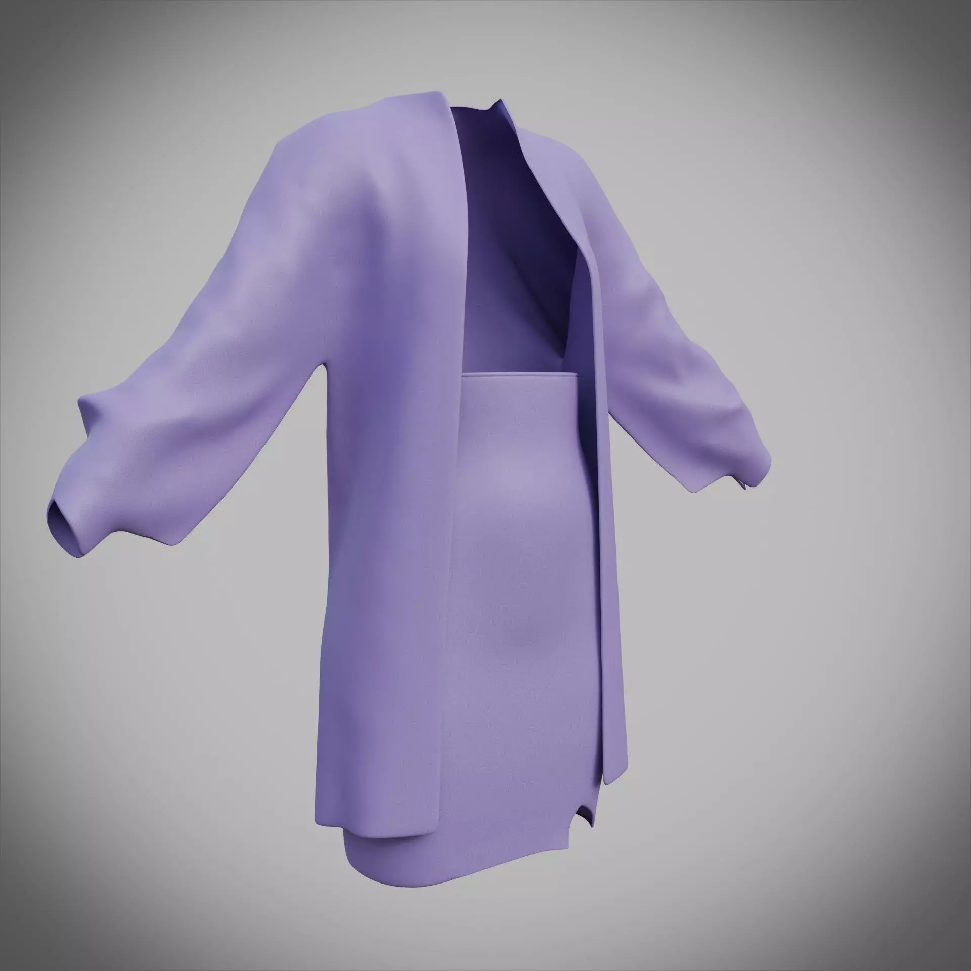 3D Female Apparel - Short skirt and Jacket Low-poly 3D model_4