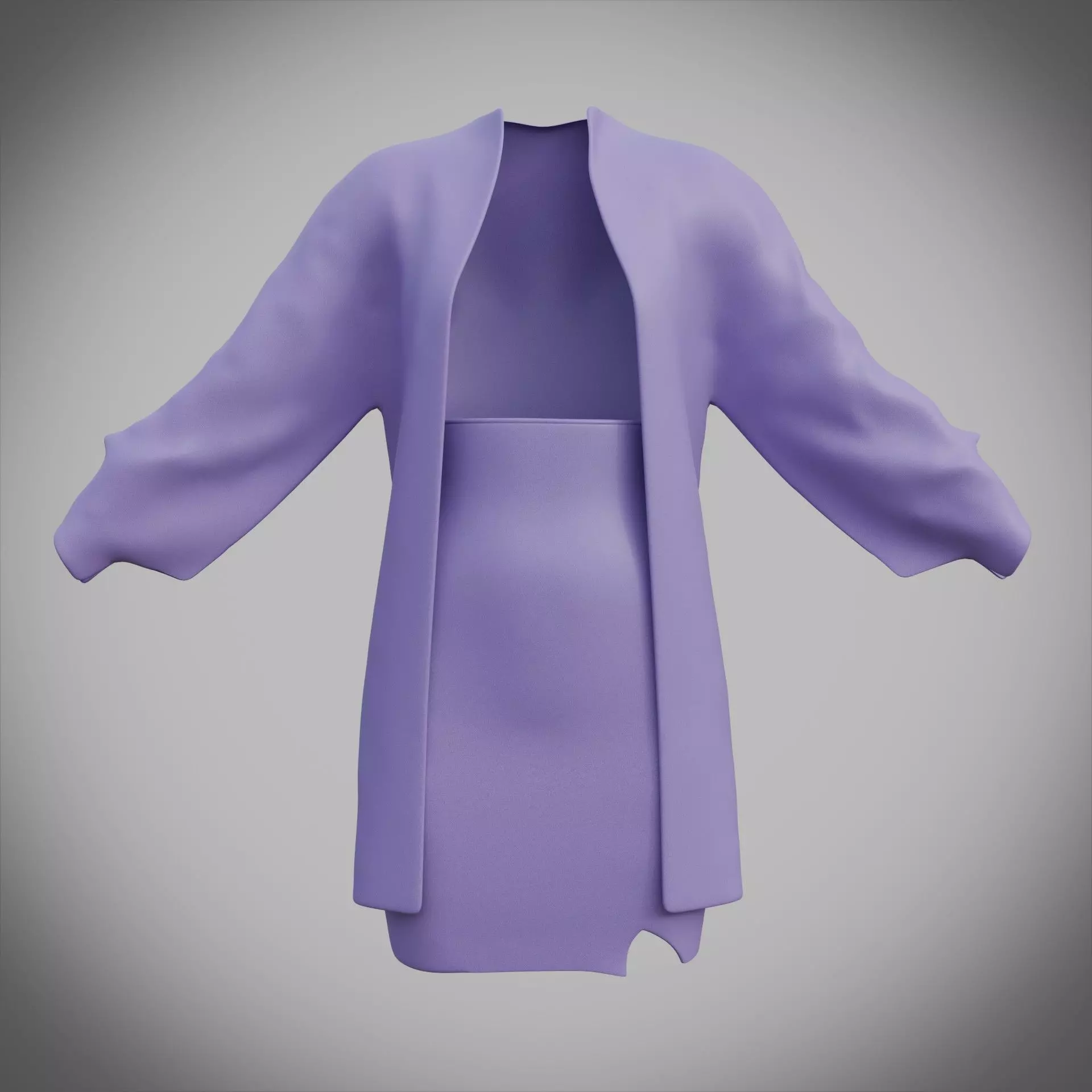 3D Female Apparel - Short skirt and Jacket Low-poly 3D model_1