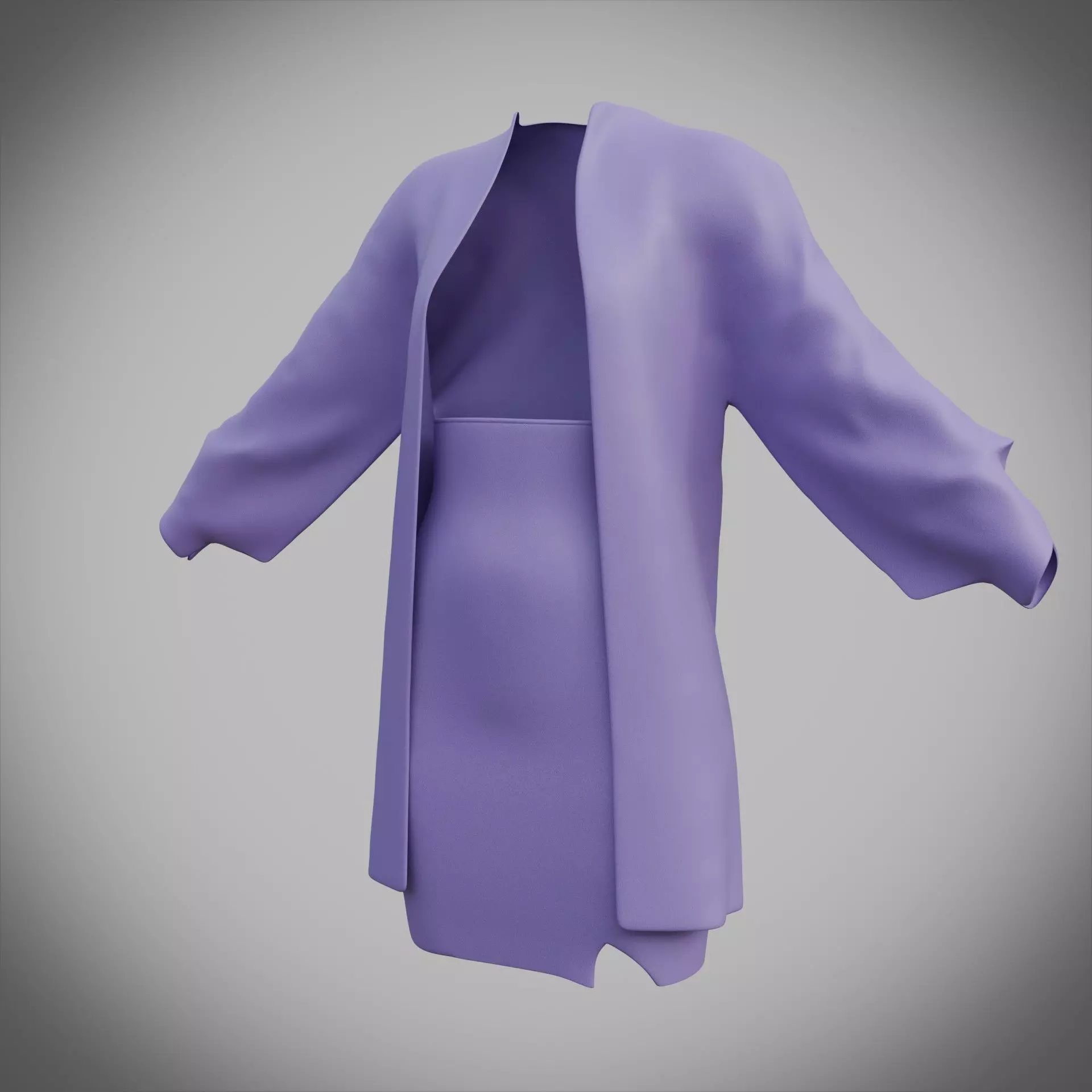 3D Female Apparel - Short skirt and Jacket Low-poly 3D model_16