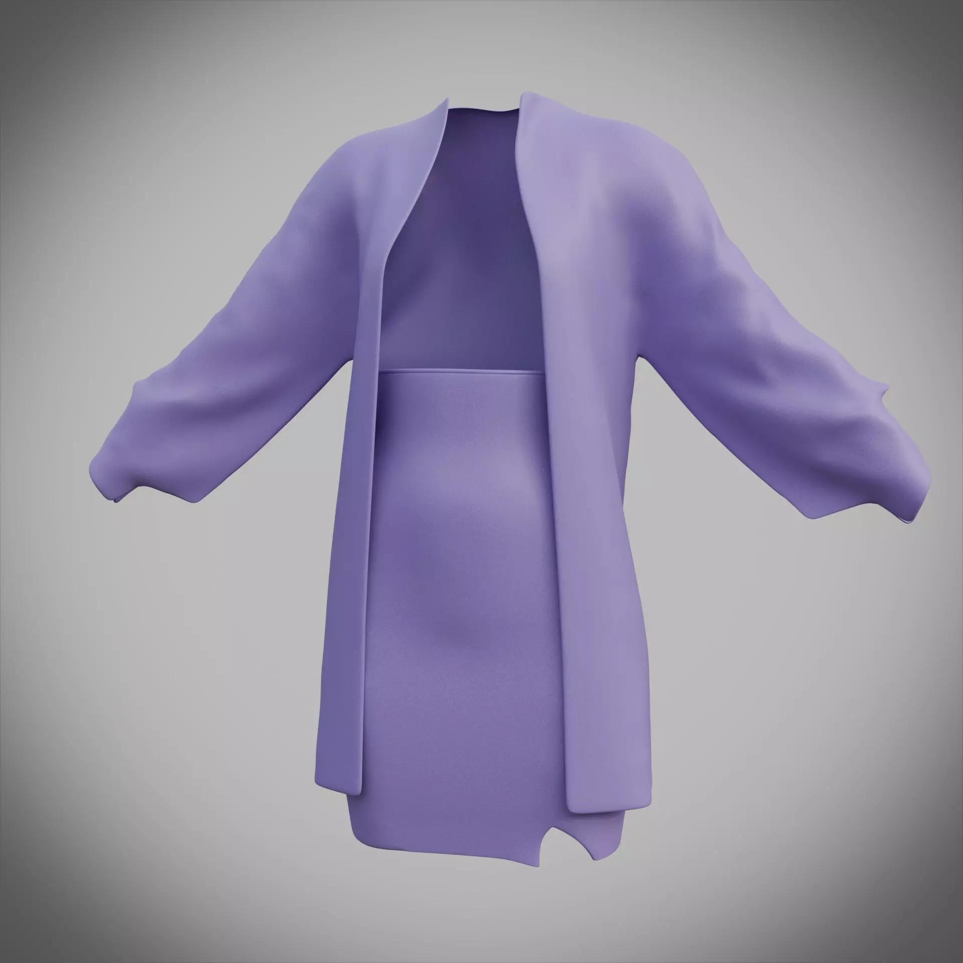 3D Female Apparel - Short skirt and Jacket Low-poly 3D model_17