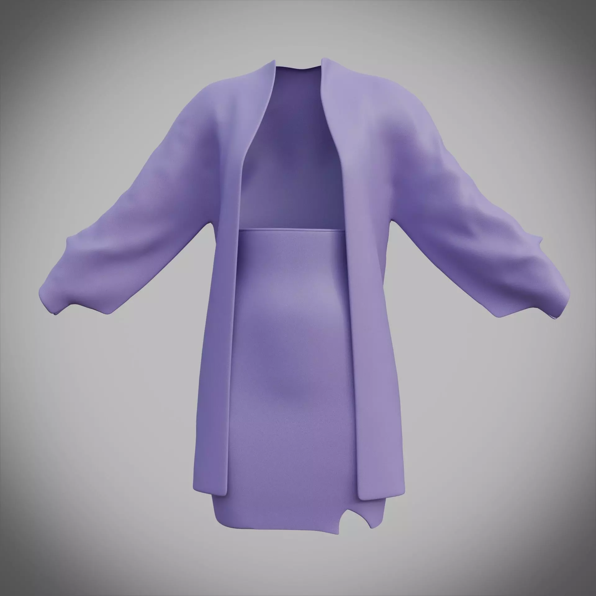 3D Female Apparel - Short skirt and Jacket Low-poly 3D model_18